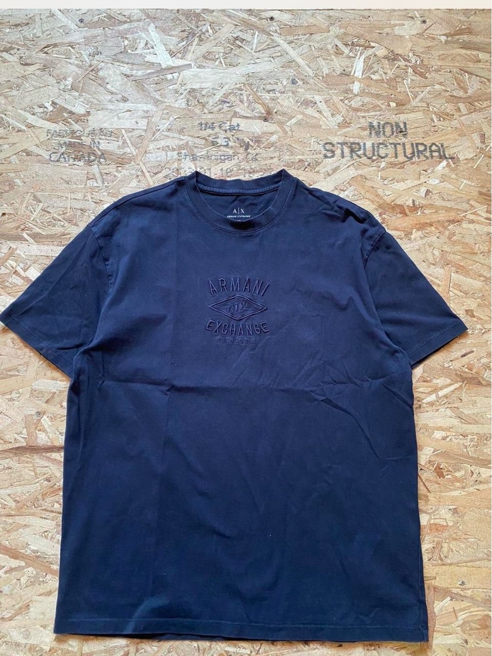 Armani Exchange Black Embroidered Logo Crew Tee